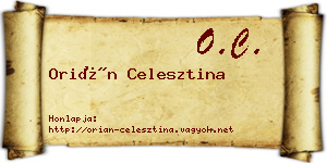 Orián Celesztina névjegykártya